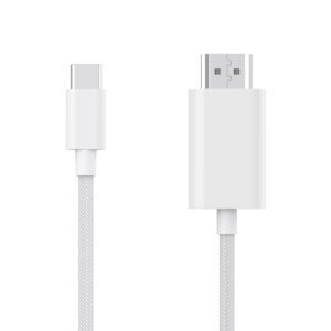 usb‑c to hdmi cable，4k 60hz，2m nylon braided，white type‑c hdmi adapter