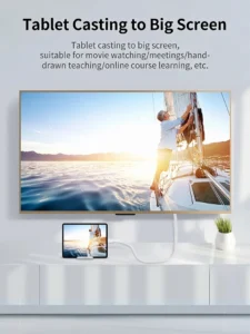 lightning to scart hdtv cable, foil‑shielded 4k&1080p video cord for iphone 14 and other mobile phones