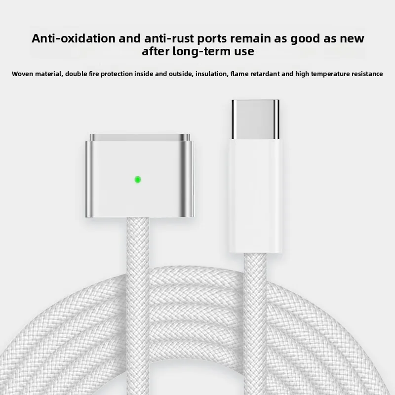magnetic usb‑c charging cable, braided 3‑in‑1 type‑c fast charger cord compatible with m1/m2/m3/m4 macbook laptops magnetic usb‑c charging cable, braided 3‑in‑1 type‑c fast charger cord compatible with m1/m2/m3/m4 macbook laptops