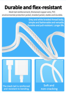 usb‑c to hdmi cable，4k 60hz，2m nylon braided，white type‑c hdmi adapter