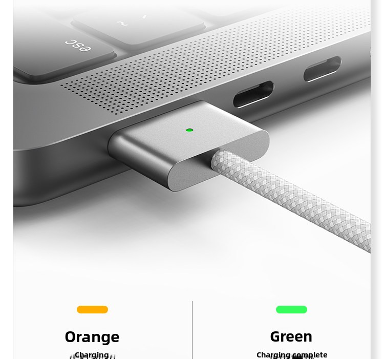 Magnetic USB‑C Charging Cable, Braided 3‑in‑1 Type‑C Fast Charger Cord Compatible with M1/M2/M3/M4 MacBook Laptops Airsky 8314 Detail 01