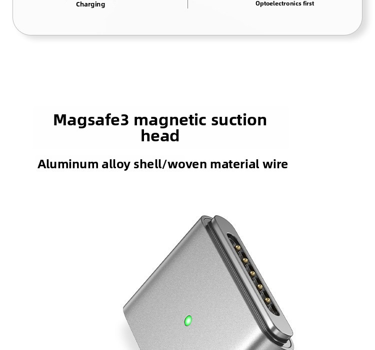 Magnetic USB‑C Charging Cable, Braided 3‑in‑1 Type‑C Fast Charger Cord Compatible with M1/M2/M3/M4 MacBook Laptops Airsky 8314 Detail 09